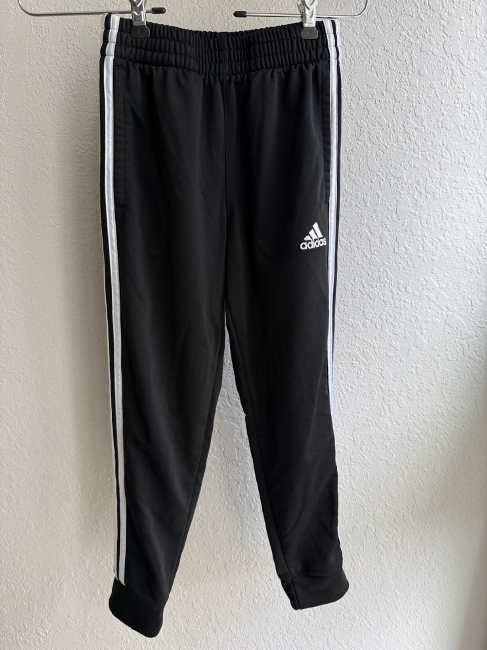 adidas Black Joggers with White Side Stripes and Logo
